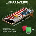Zeophol Cornhole Game Set 8 Bean Bag Toss Game Set 4x2ft Portable Design W  Led
