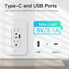 Moes Wifi Smart Wall Outlet Receptacle Usb Type-c Remote Individual Control 15a