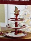 St  Nicholas Square 3-tier Server Holiday Christmas Gingerbread Tray New In Box