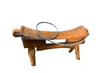 Antique African Tribe Hand Carved Wooden Headrest Stool From Tanzania