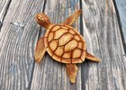 Sea Turtle Figurine Brown Wood Style  1 Turtle Approx  5  Inches  Resin Figure