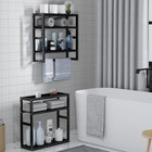 Towel Rack Bathroom Storage Shelves Over The Toilet With Towel Bar 100  Bamboo A