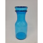 Vintage Blue Glass Carafe  Canister Barware Decanter  Made In Belgium