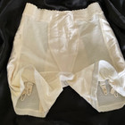 Vtg 50s White Satin Rubber Long Leg Panty Girdle Shapewear Garters Usa  Size 38