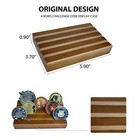 Challenge Coin Holder Display Case 4 Row Solid Wood Military Coin Rack Small