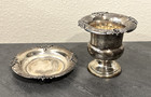 Rare Vintage Fisher Alexandria Sterling Silver Toothpick Holder With Mini Tray