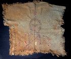 Vtg Native American Buckskin Plains War   Dance Shirt Unknown Polychrome Painted