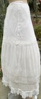 Antique Edwardian White Cotton Petticoat Skirt W  Lace