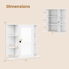 Wall Mounted Bathroom Medicine Cabinet W 3 Inner Shelves   6 Open Side Shelves