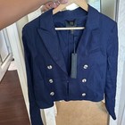 House Of Harlow Nwt Revolve Linen Navy Double-breasted Women s Jacket  Blazer