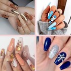 Half Cover Acrylic False Nail Tips 500pcs Shape Artificial False 10 Sizes Case