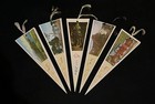 Vintage 1920s Japanese Hakone Mt  Fuji Full Set Of 5 Paper Ribboned Bookmarks Ex