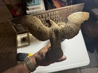 Rare Antique Solid Brass Eagle Flag Pole Finial Pole Topper 11   