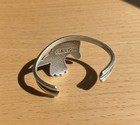G s 94 Native American Turquoise Bird Cuff Bracelet Silver Tone Vintage