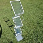 Foldable Aluminum Magazine Rack  Portable Pop-up Display Stand  6 Pockets