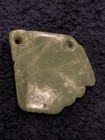 Vintage Large Guatemalan Jadeite Jade Carved Mayan Head Pendant Bead - Guatemala