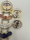 Vtg Baptist Universalist Sunday School Service Pins Gold Tone Enamel X3 Read