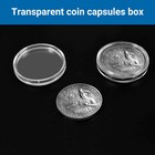10 Pcs Small Round Transparent Plastic Coin  Box 26mm M7y44161