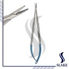 3 Castroviejo Scissors Needle Holder Curved Tc Forceps Dental Eye Set Kit Blue