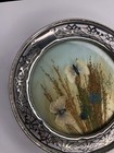 Vintage Whiting Sterling Silver Tray Framed Butterflies Milkweed Glass 162g Vtg