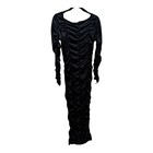 Charades Vintage Coffin Queen Witchygoth Crushed Velvet Maxi Dress Size Medium