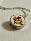 Antique German Celluloid Tape Measure Roses Design Sewing Notion C 1910s