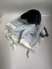 Douglas Puppy Dog Lovey Security Blanket Black Lab Blue Satin Trim Plush Babytoy