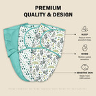 3-pack Ergonomic Baby Swaddle Sleep Sacks For Newborns - Green  0-3 Months 