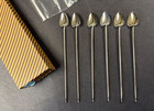 Vintage Set 6 Silver Plate Spoons Marked Pm  Italy Stirrer Barware   s Set Boxed