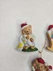  lot Of 5  Vintage Ceramic Teddy Bear Christmas Ornaments Holiday W  Box