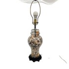30  Vintage Glass Sea Shell Filled Table Lamp Plug In Works Beach Cottagecore