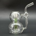 3 5inch Mini Gourd Shape Glass Bubbler Bong Hookah Thick Water Pipe Smoking Hose