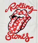 The Rolling Stones Band T Shirt Girl s Junior s L Large Tongue W  Hearts Nwt