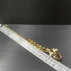 Vintage Tibetan Gemstone Buddhist Monk Depicting Pendant Bronze Gilded Necklace