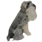 Vintage Realistic Schnauzer Dog Fur Statue Figurine Dog Puppy Cute Soft 11   