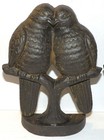 2 Cast Iron Lovebirds Door Stop Figural Bookends 9 