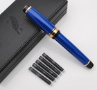 Xixixiaozhu Metal Big Fountain Pen Set Medium Nib 0 7mm  Includes Ink Refill