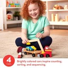 Melissa   Doug Magnetic Car Loader Wooden Toy Set With 4 Cars And 1