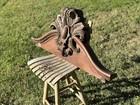 41 5  Carved Antique Walnut Victorian Pediment Wooden Crown Crest Door Topper