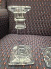 Vintage Glass Candlesticks Pair 7 Inch Tall
