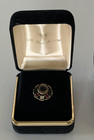 Vintage 10k Gold Employee Service Award Pinback Pin Rubies Diamond 2 5 Grams