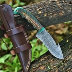 Pine Cone Corelon Handle Hand Made Damascus Steel Blade Skinner Hunting Knife