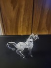 Vintage Handmade Art Glass Hand Blown Clear Glass Unicorn Figurine
