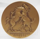 Brookgreen Gardens The Huntingtons Bronze Medal Fighting Stallions  Medallion
