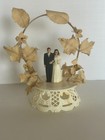 Vtg Wedding Cake Bride   Groom Topper 1950 s 7  X 4 