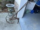Vintage Iron Push Plow   Frame   Wheel   For Use Or Country Barn Decor