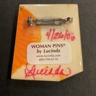 Woman Pins By Lucinda 2 Women Colorful Glitter Rare Hand Signed And Dated