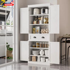 72   Tall Pantry Cabinet With 4 Doors Adjustable Storage Cabinet For Kitchen New