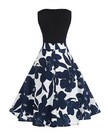 Women s Vintage Dress Round Neck A-line Dress Sleeveless Floral Summer Party