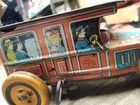 Vtg Antique 1918 J Chein Co Tin Wind Up Toy Car Limo W chauffeur   Family Works 